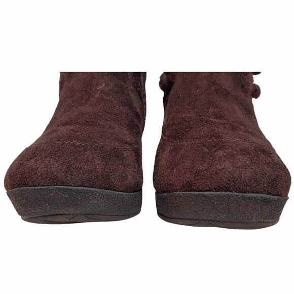 JOAN BOYCE Brown Sweater Knit Wedge Boots Size 8 w/ Gems Fall Winter Outdoors - Picture 9 of 14